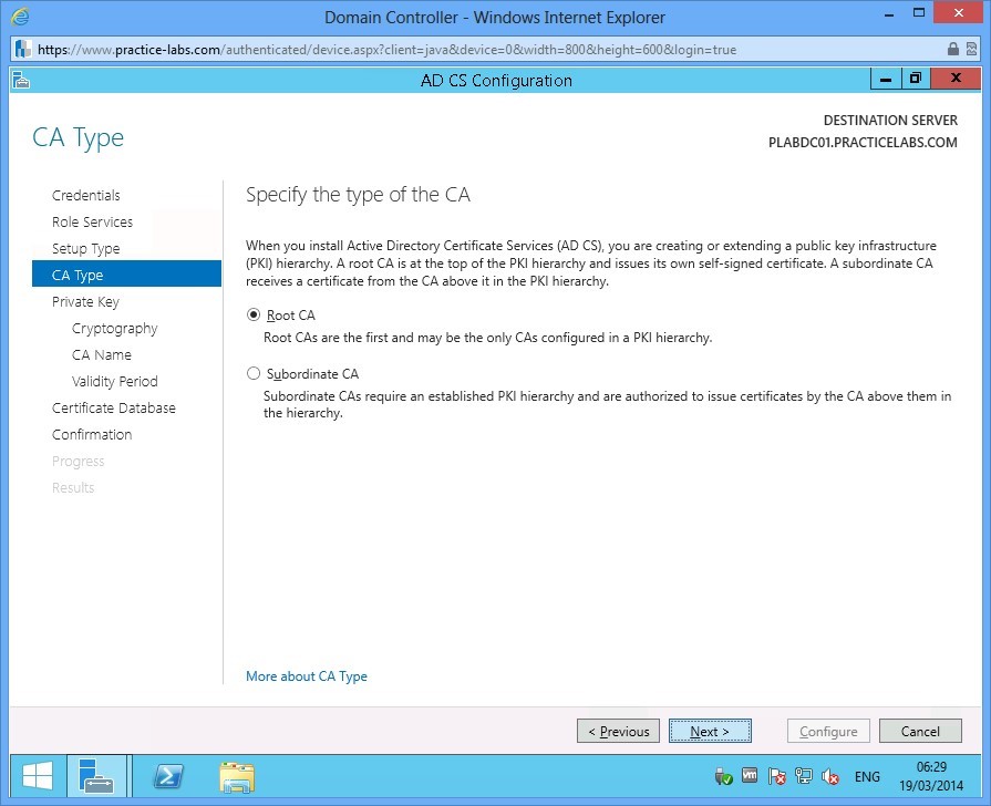 Practice Labs screenshot.